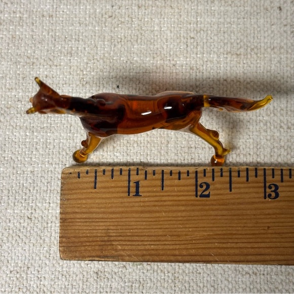 Vintage Small Amber Artisan Glass Horse - Picture 4 of 5